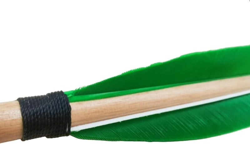 PG1ARCHERY 32INCH Archery Wooden Arrows Practice Target Arrows for Longbow Recurve Bow (Pack of 12) - Image 4